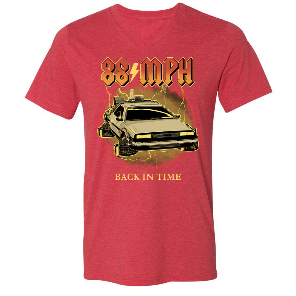 Unisex V-Neck T-Shirt - VE3FR5UV - Heather Red - 16