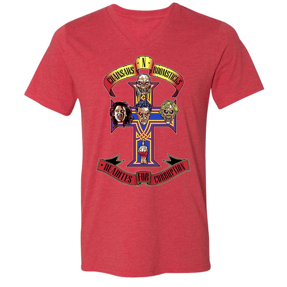 Unisex V-Neck T-Shirt - M7LRNMSD - Heather Red - 16