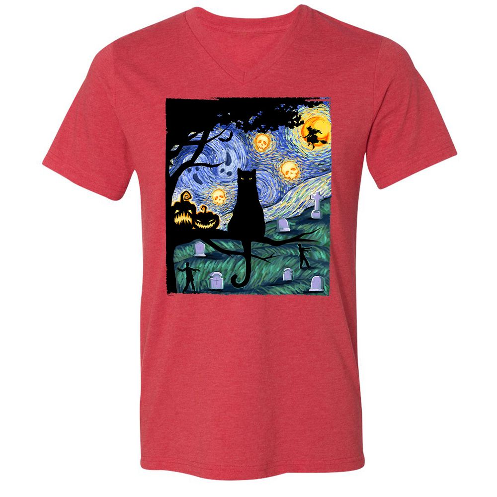 Unisex V-Neck T-Shirt - MFG2B8LN - Heather Red - 16