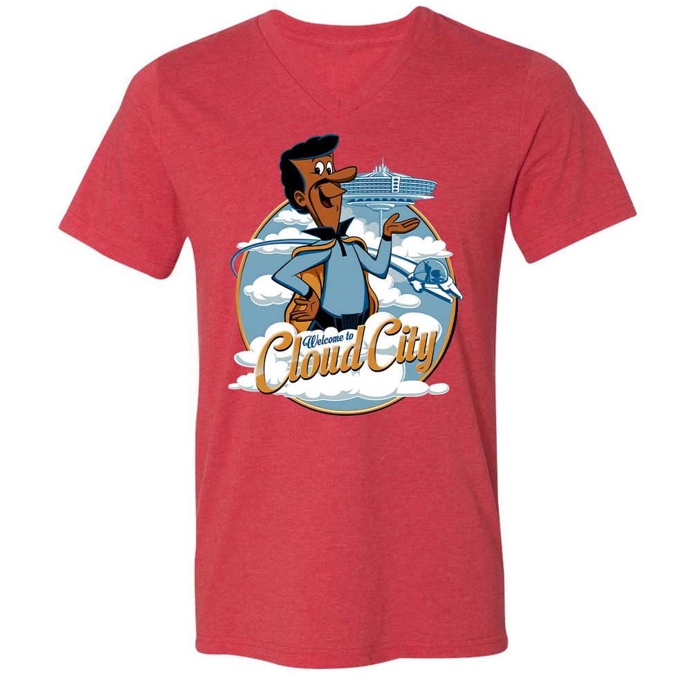 Unisex V-Neck T-Shirt - QAYFGR75 - Heather Red - 16