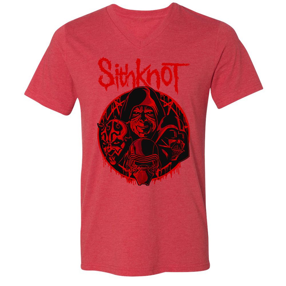 Unisex V-Neck T-Shirt - P7KMRZN1 - Heather Red - 16