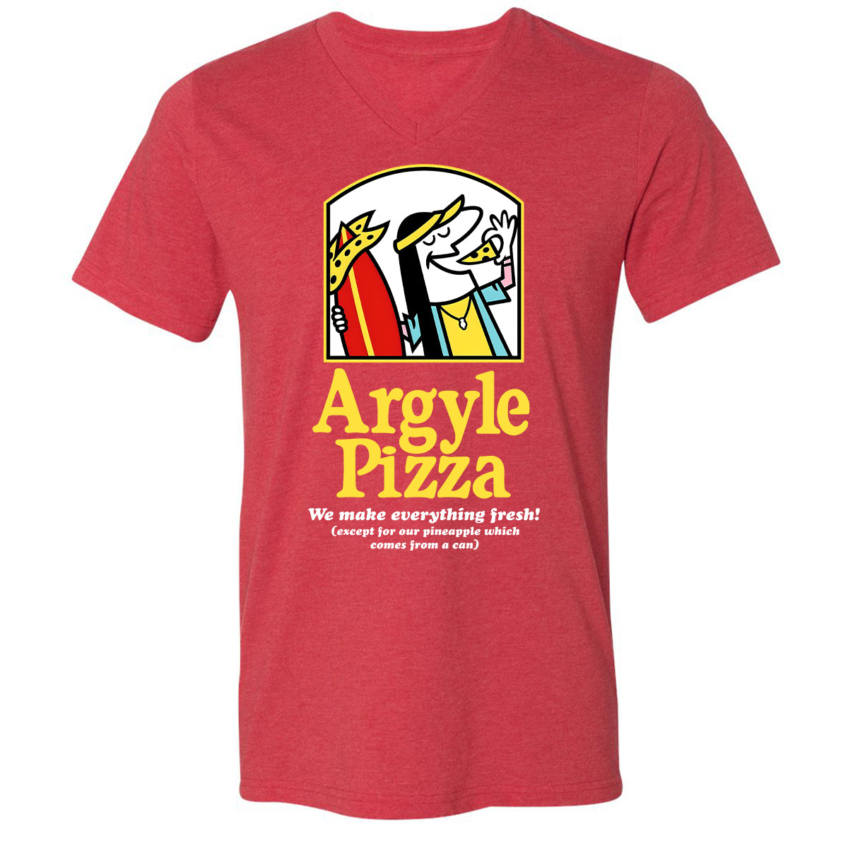 Unisex V-Neck T-Shirt - A9BSZUUZ - Heather Red - 16