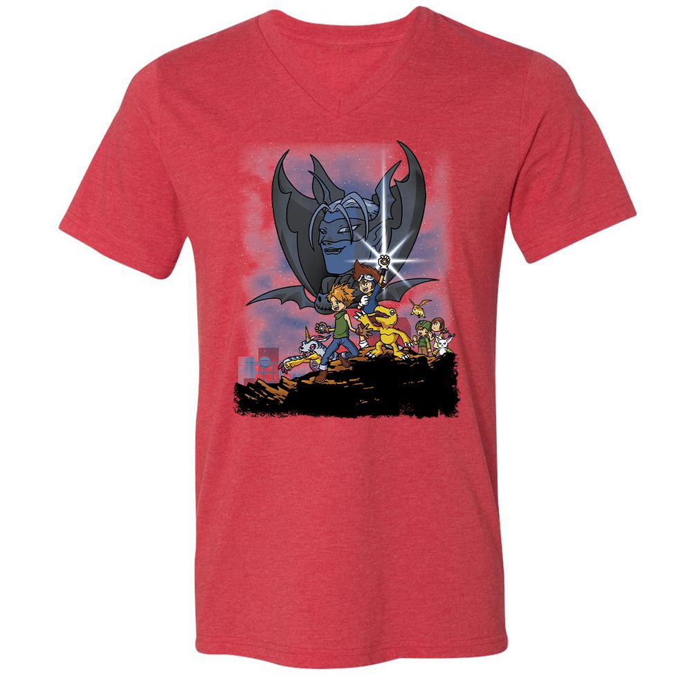 Unisex V-Neck T-Shirt - TCMMZNG4 - Heather Red - 16