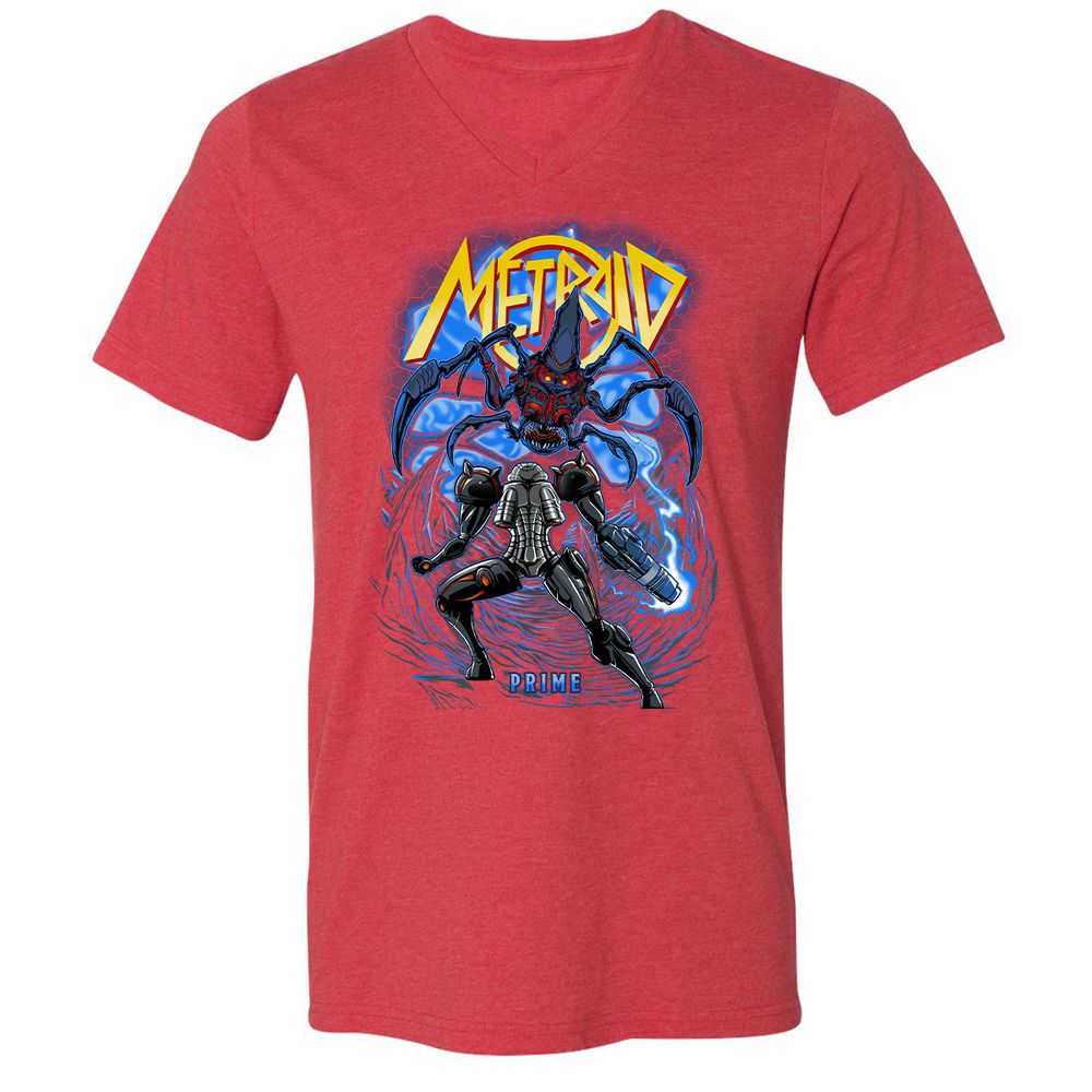 Unisex V-Neck T-Shirt - LP572C5A - Heather Red - 16