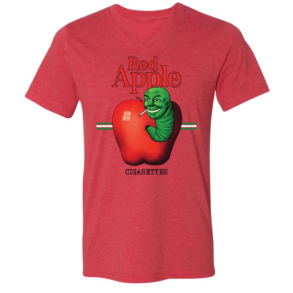 Unisex V-Neck T-Shirt - H1GKJLPJ - Heather Red - 16