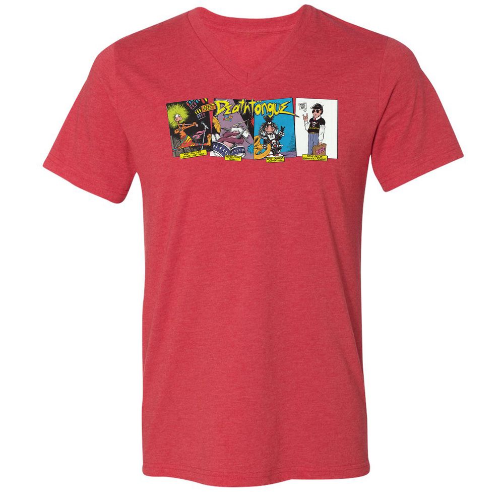 Unisex V-Neck T-Shirt - UXJPEJBW - Heather Red - 16