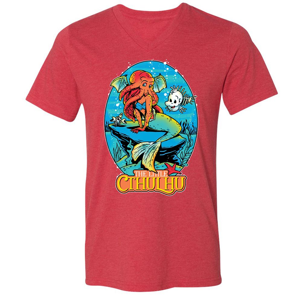 Unisex V-Neck T-Shirt - CA5GKM2L - Heather Red - 16