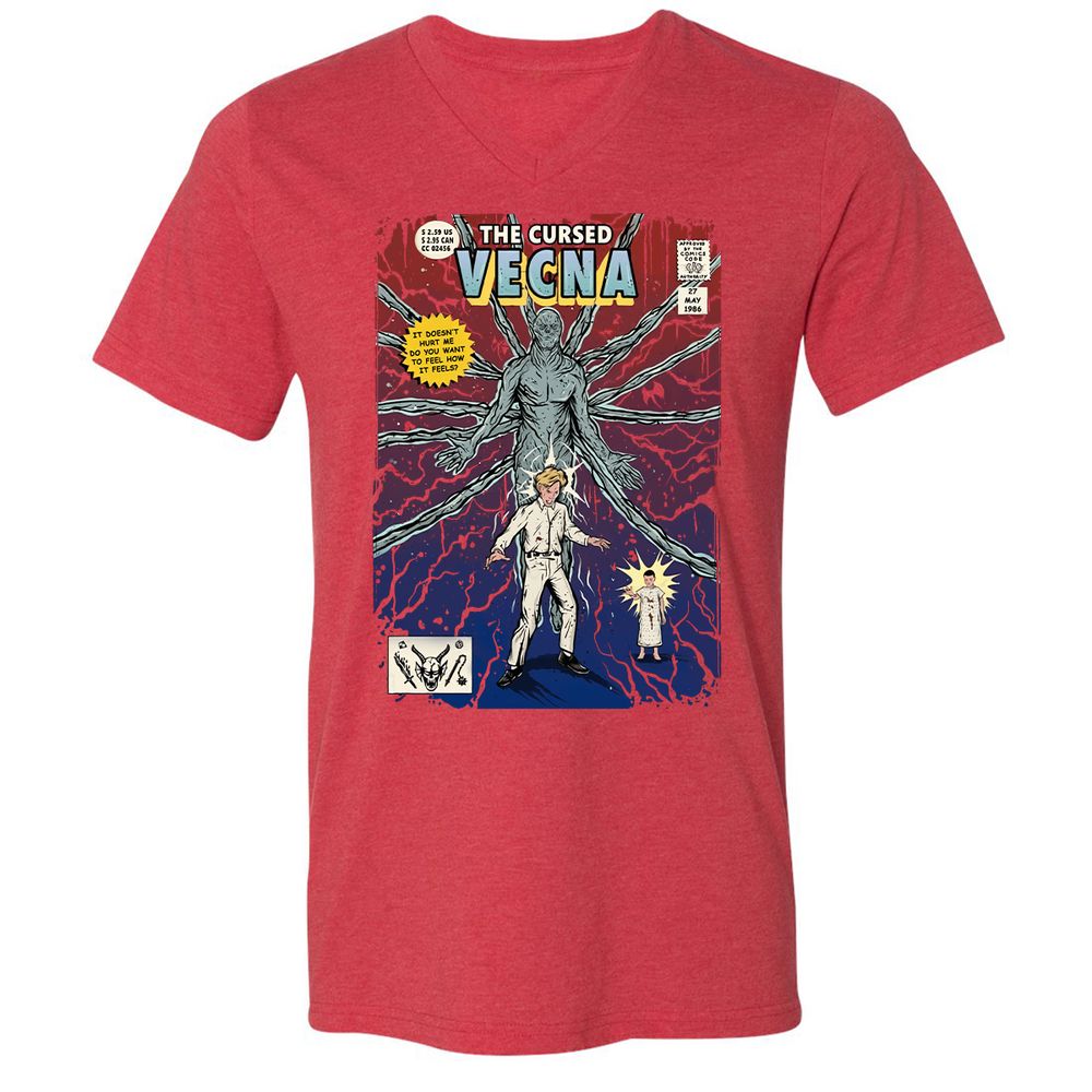 Unisex V-Neck T-Shirt - UTNQZ4FW - Heather Red - 16