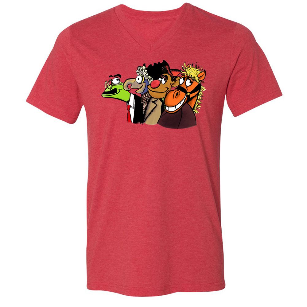 Unisex V-Neck T-Shirt - F55KCSVX - Heather Red - 16