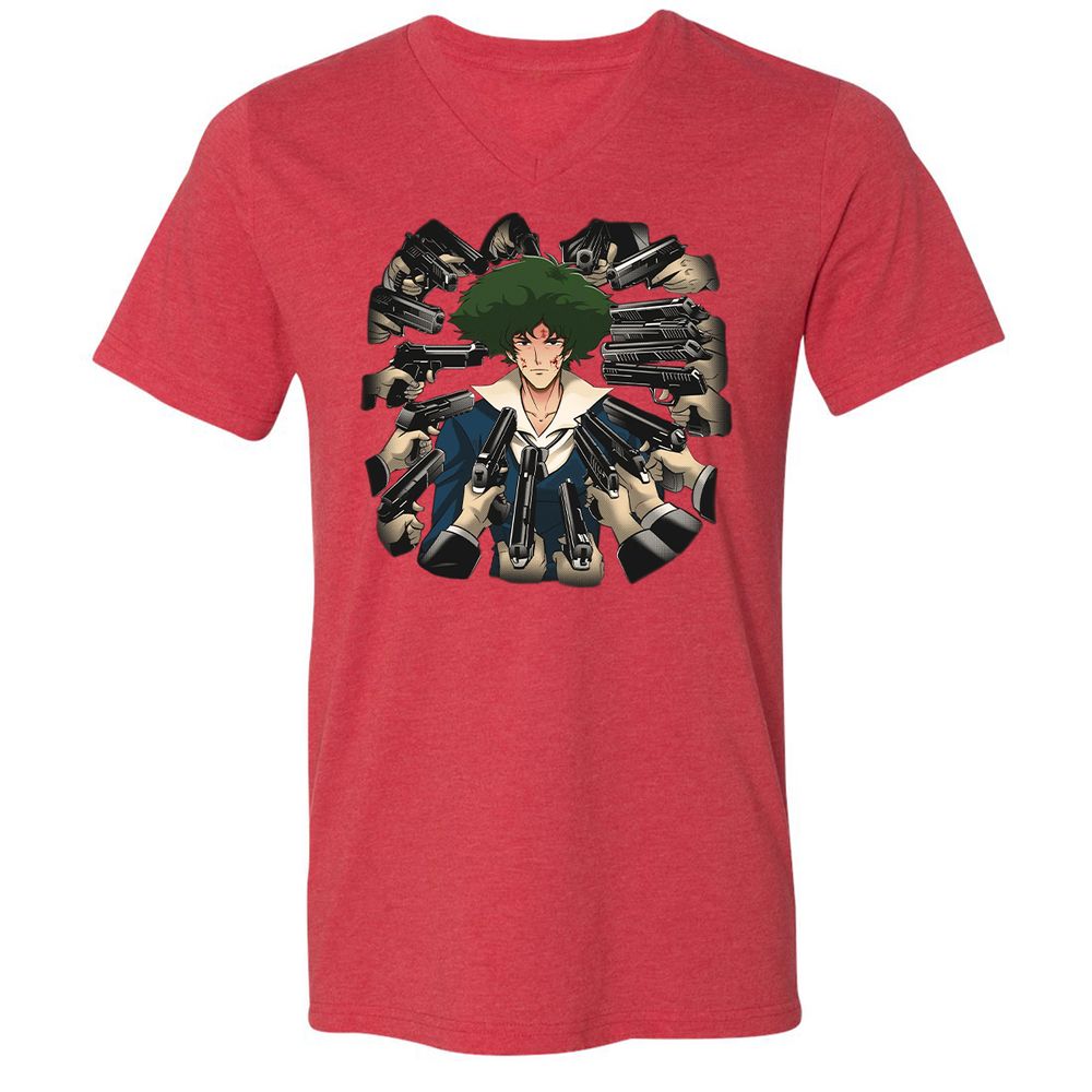 Unisex V-Neck T-Shirt - 29QX9W7P - Heather Red - 16