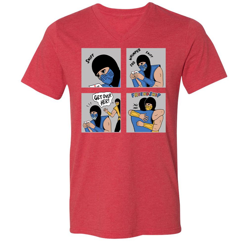 Unisex V-Neck T-Shirt - 77UYTX1L - Heather Red - 16