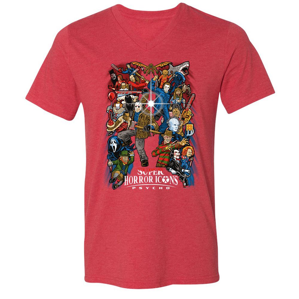 Unisex V-Neck T-Shirt - RK6G6V68 - Heather Red - 16