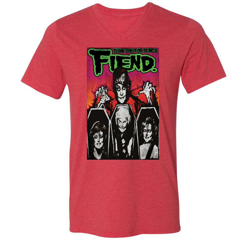 Unisex V-Neck T-Shirt - BTWZMR92 - Heather Red - 16