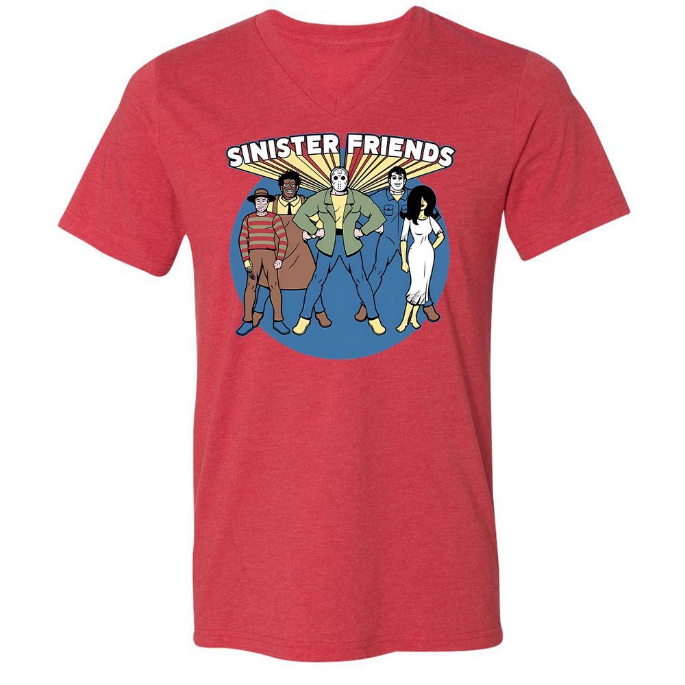 Unisex V-Neck T-Shirt - G5KAX15X - Heather Red - 16