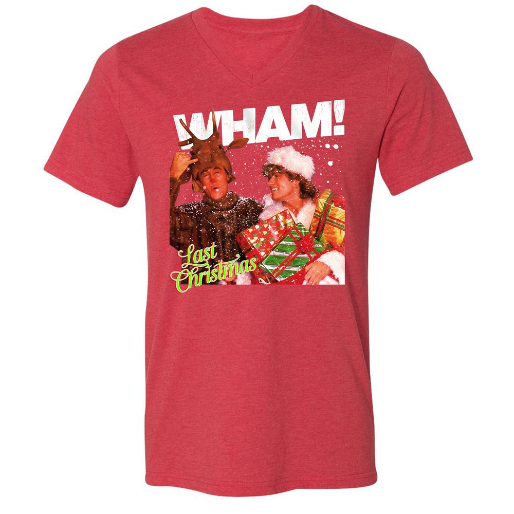 Unisex V-Neck T-Shirt - HF4KKP13 - Heather Red - 16