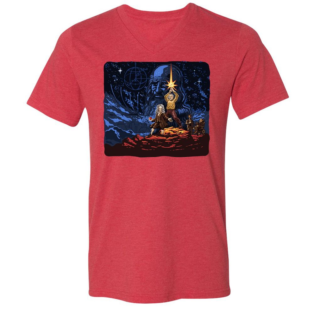 Unisex V-Neck T-Shirt - 6PPSGCJH - Heather Red - 16