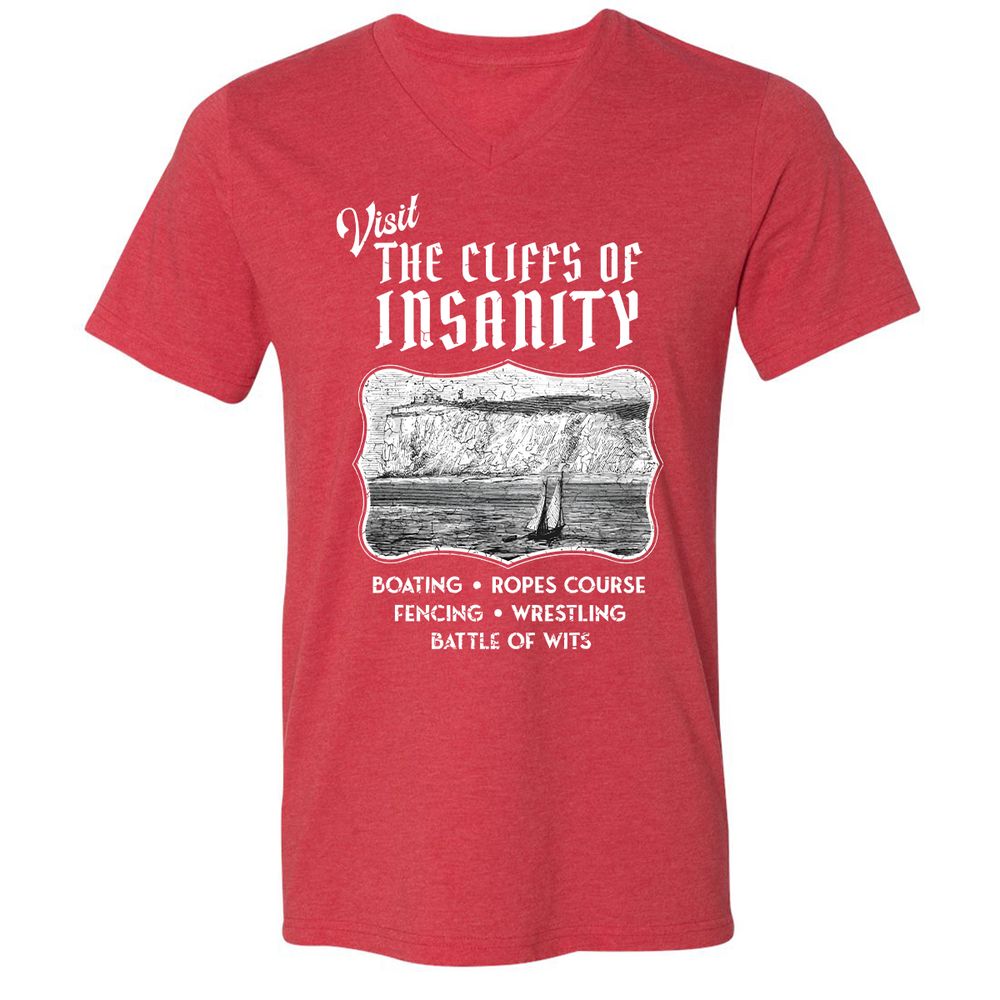 Unisex V-Neck T-Shirt - C8MAHKCY - Heather Red - 16