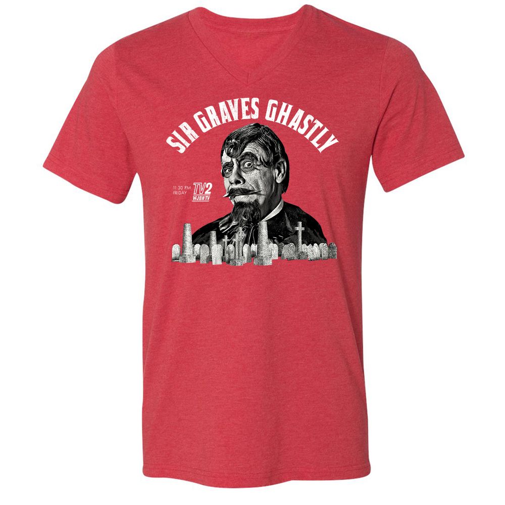 Unisex V-Neck T-Shirt - 5NU4WLS1 - Heather Red - 16