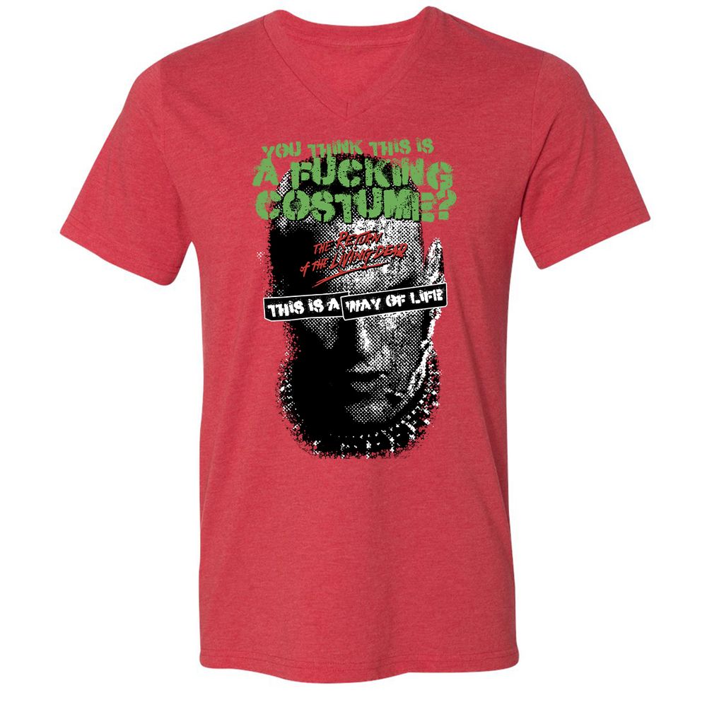Unisex V-Neck T-Shirt - 11W3D3TT - Heather Red - 16