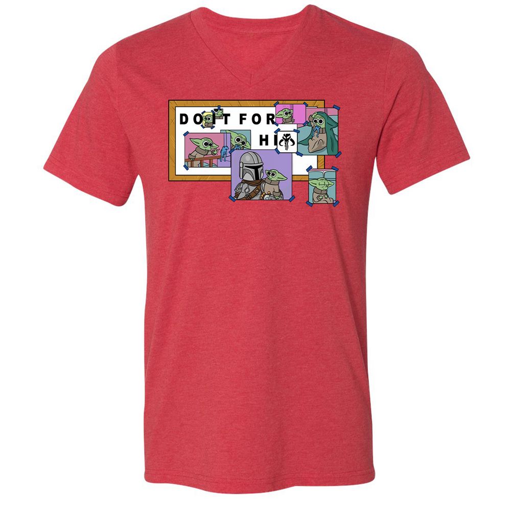 Unisex V-Neck T-Shirt - 3ME7S28N - Heather Red - 16