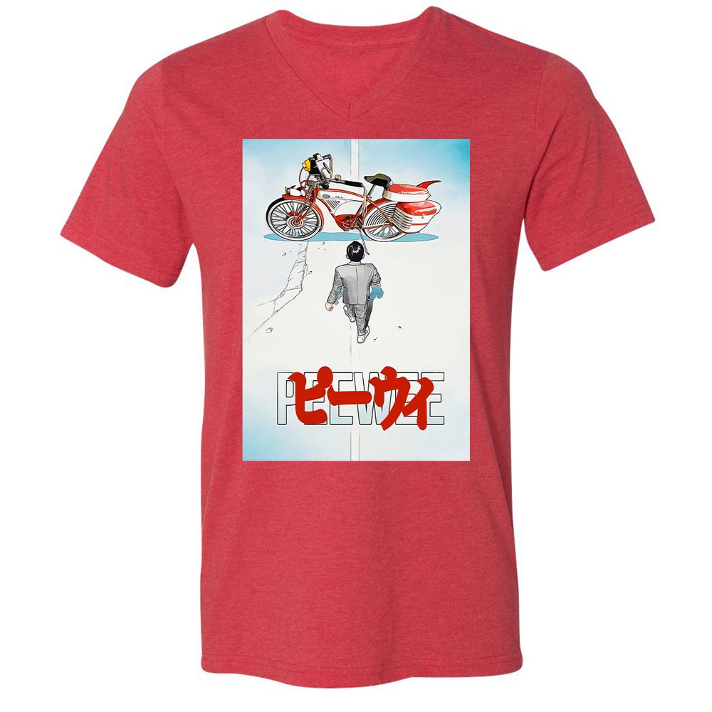 Unisex V-Neck T-Shirt - TMHYBTJ2 - Heather Red - 16