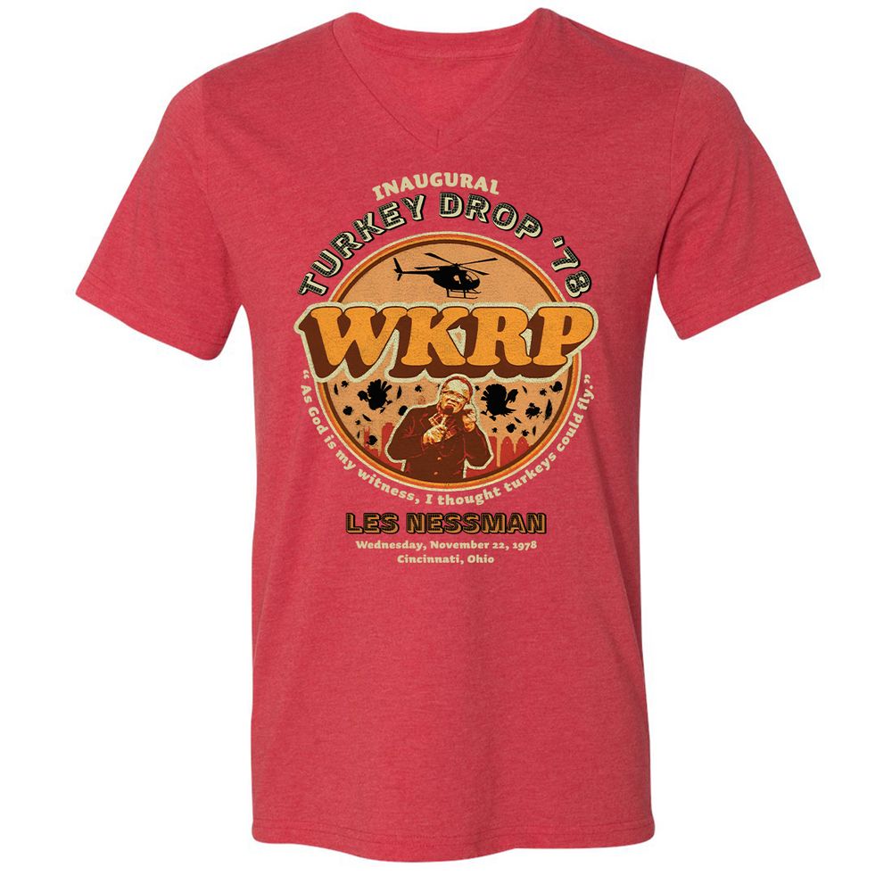Unisex V-Neck T-Shirt - M8EQXNFQ - Heather Red - 16