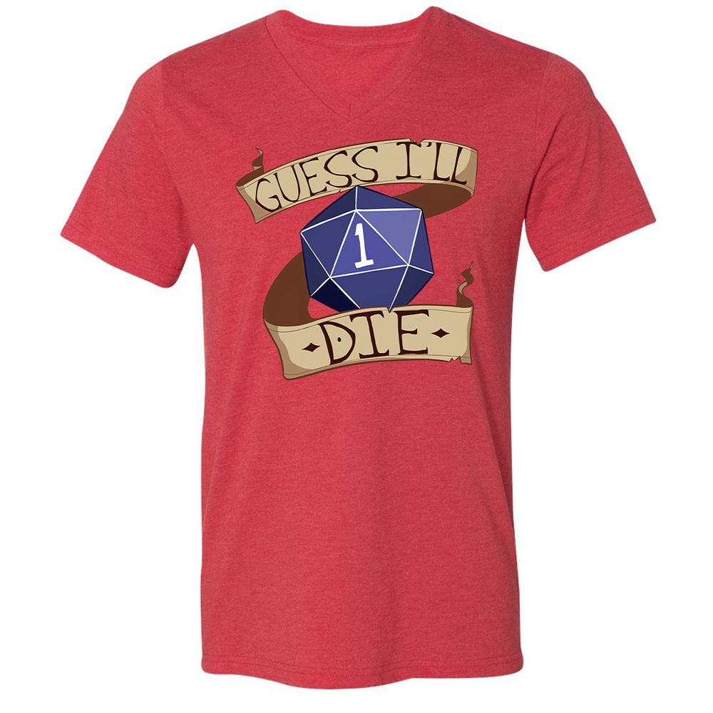 Unisex V-Neck T-Shirt - 53LLEPNS - Heather Red - 16