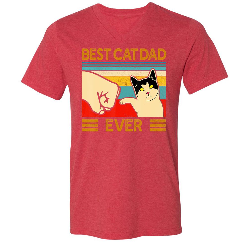 Unisex V-Neck T-Shirt - 52F8KP6W - Heather Red - 16