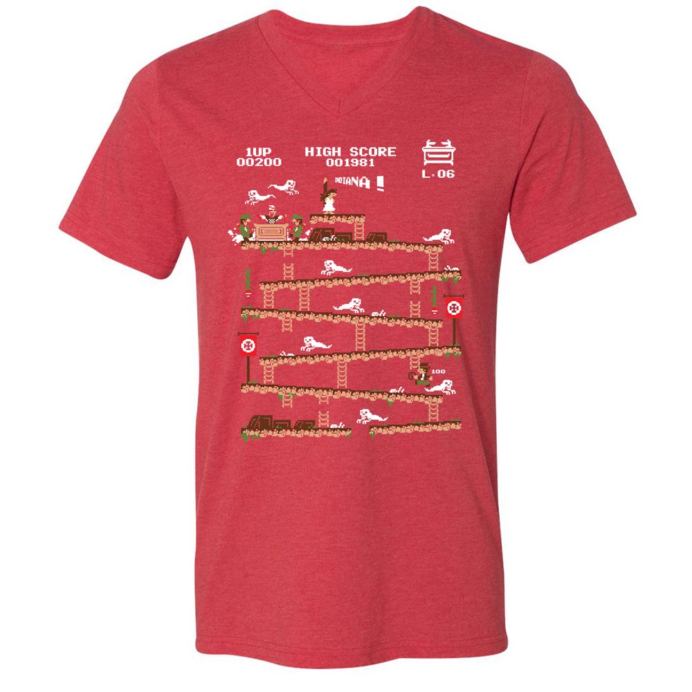 Unisex V-Neck T-Shirt - 34H8G4Y3 - Heather Red - 16