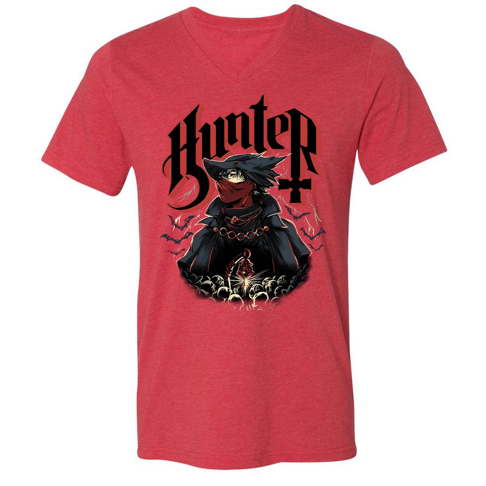 Unisex V-Neck T-Shirt - 88RY3SXU - Heather Red - 16
