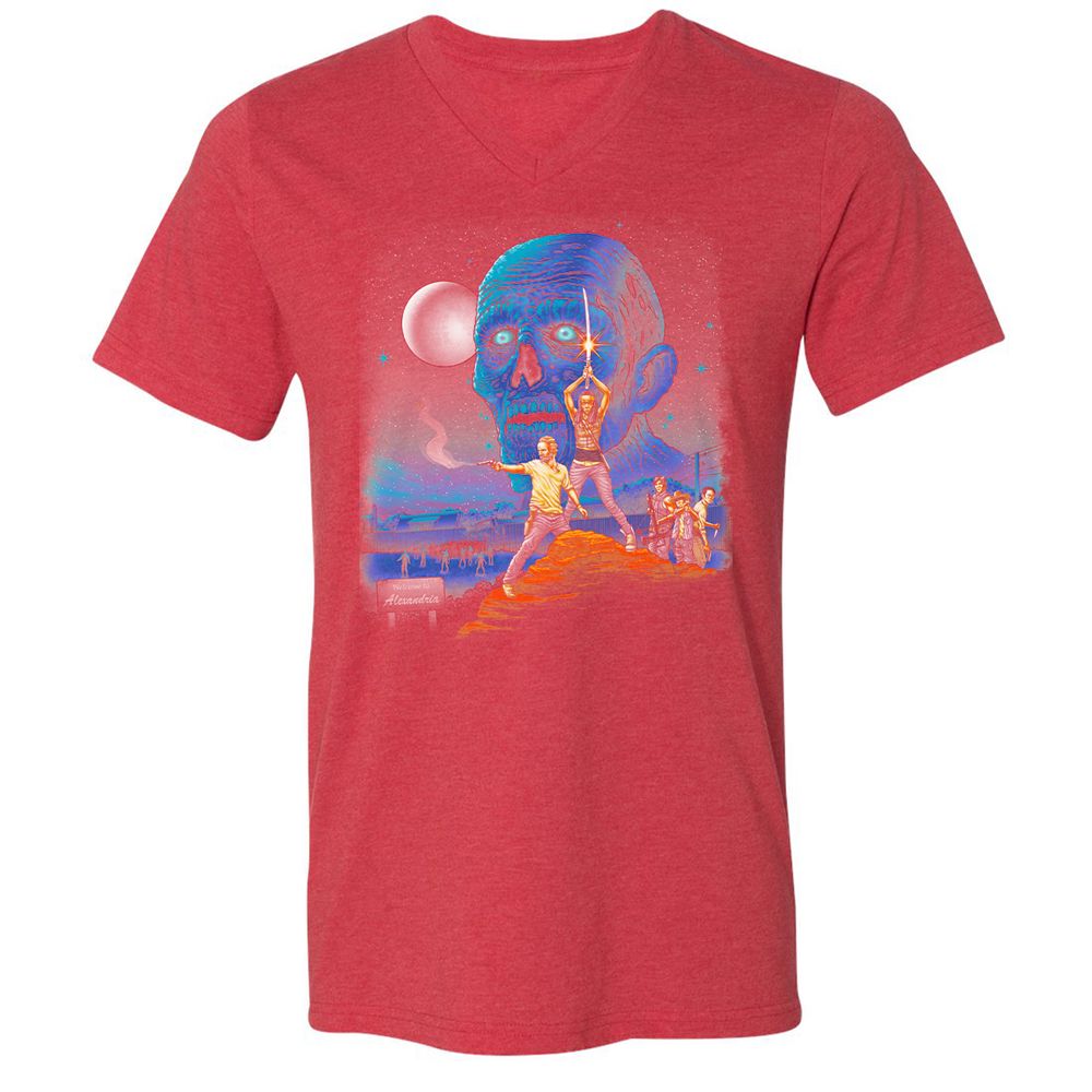 Unisex V-Neck T-Shirt - UL8U8CFB - Heather Red - 16