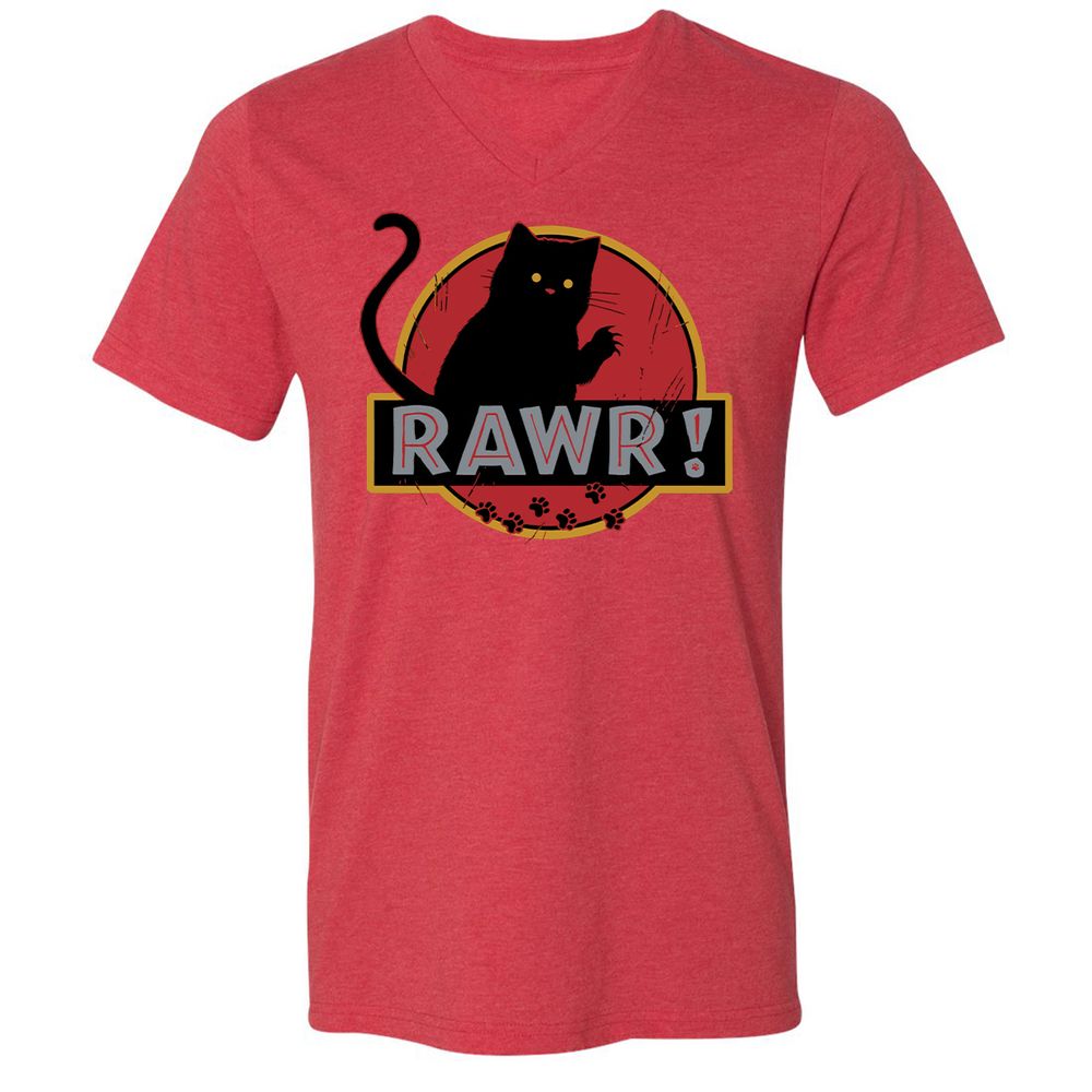 Unisex V-Neck T-Shirt - 7JUWH8MJ - Heather Red - 16