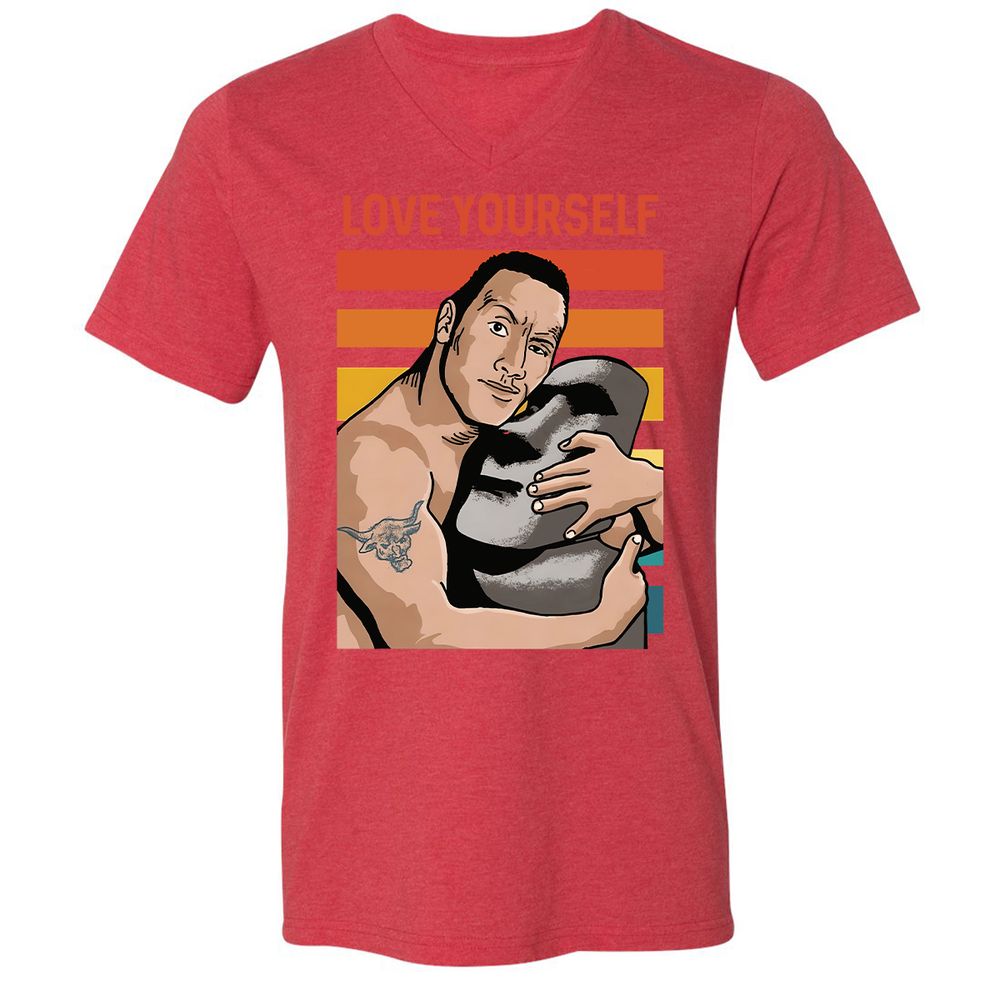 Unisex V-Neck T-Shirt - 1NVH47DA - Heather Red - 16