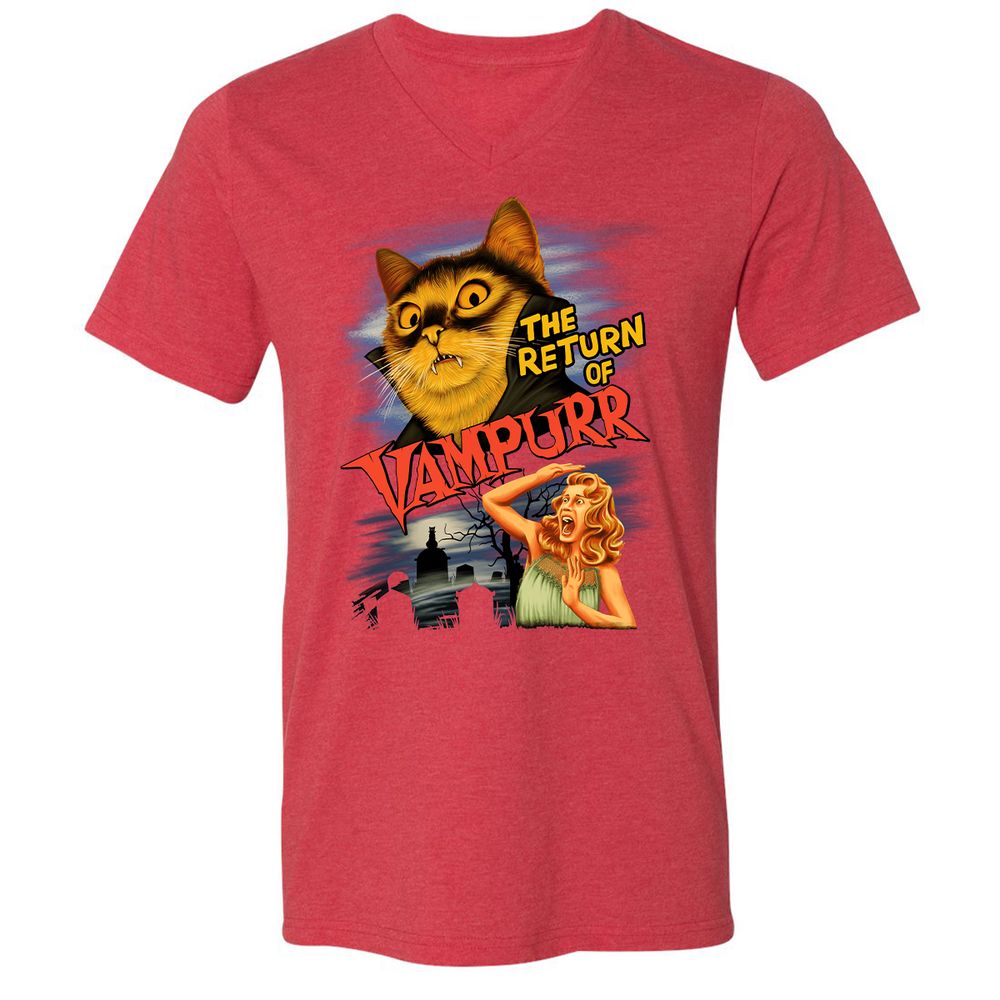 Unisex V-Neck T-Shirt - 2VN74J2Q - Heather Red - 16