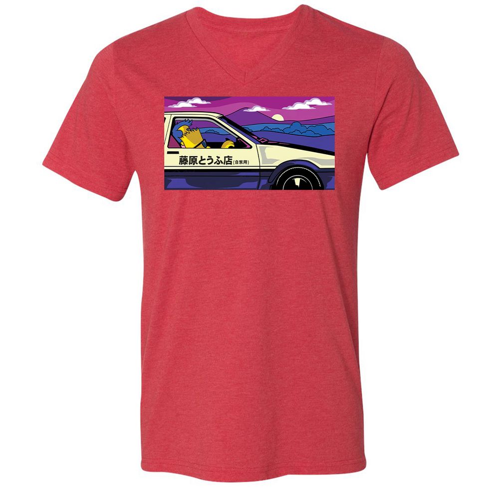Unisex V-Neck T-Shirt - RKTEVZNB - Heather Red - 16