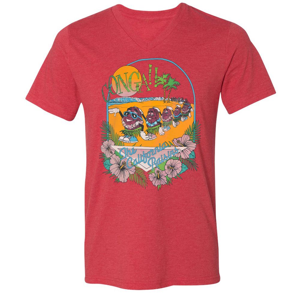 Unisex V-Neck T-Shirt - 8EHVT8N9 - Heather Red - 16