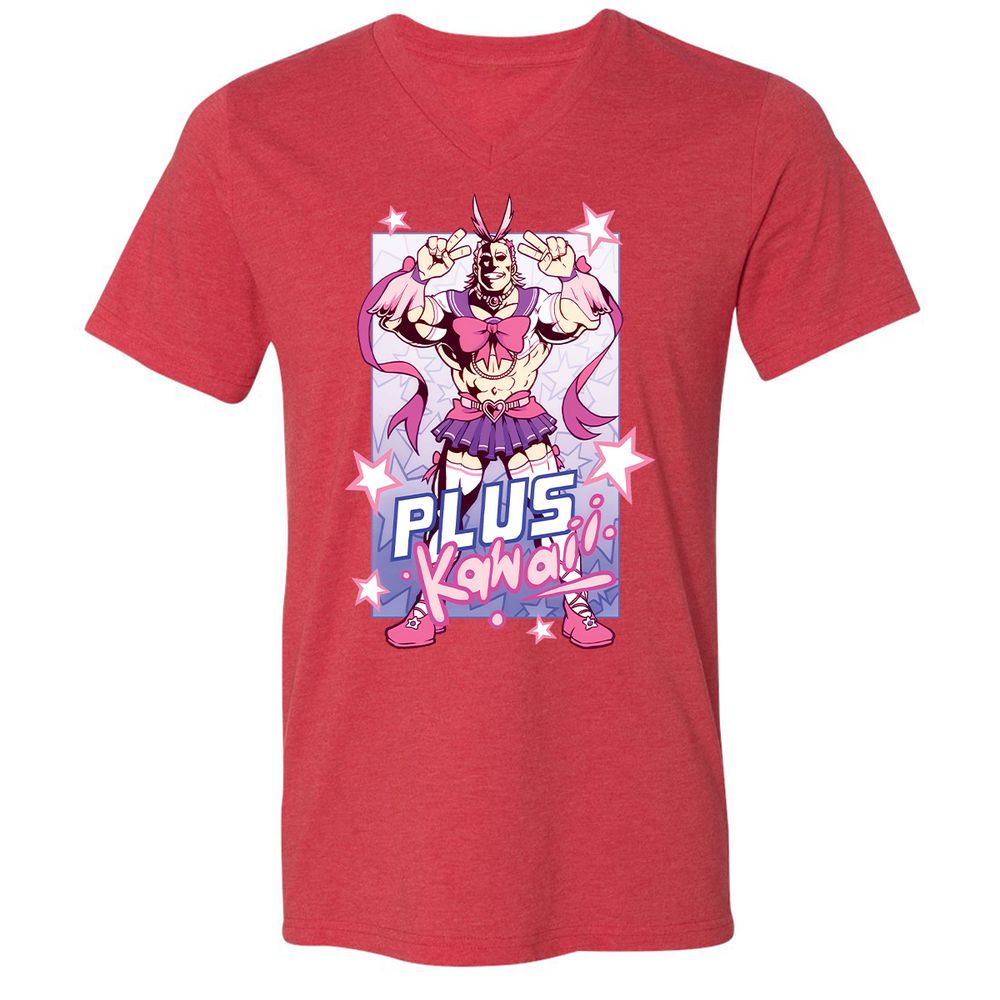 Unisex V-Neck T-Shirt - UUR5YS5W - Heather Red - 16