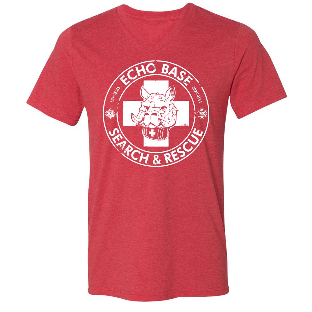 Unisex V-Neck T-Shirt - 3XMZRWMU - Heather Red - 16