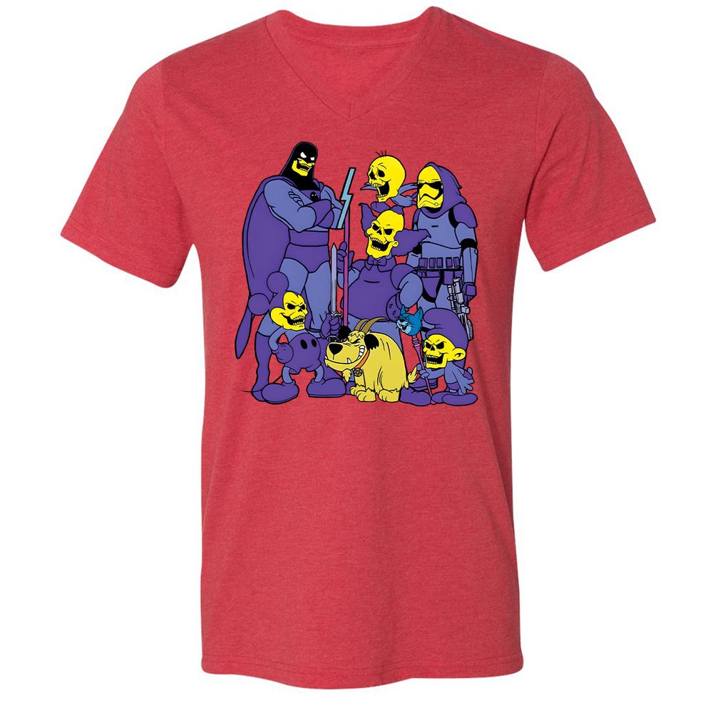 Unisex V-Neck T-Shirt - Y1G2K1KQ - Heather Red - 16