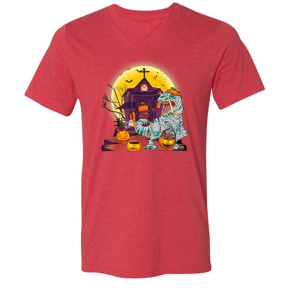Unisex V-Neck T-Shirt - NPT1J34M - Heather Red - 16
