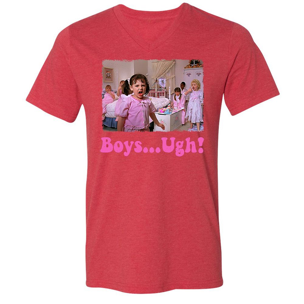 Unisex V-Neck T-Shirt - 7X4W4YJ3 - Heather Red - 16