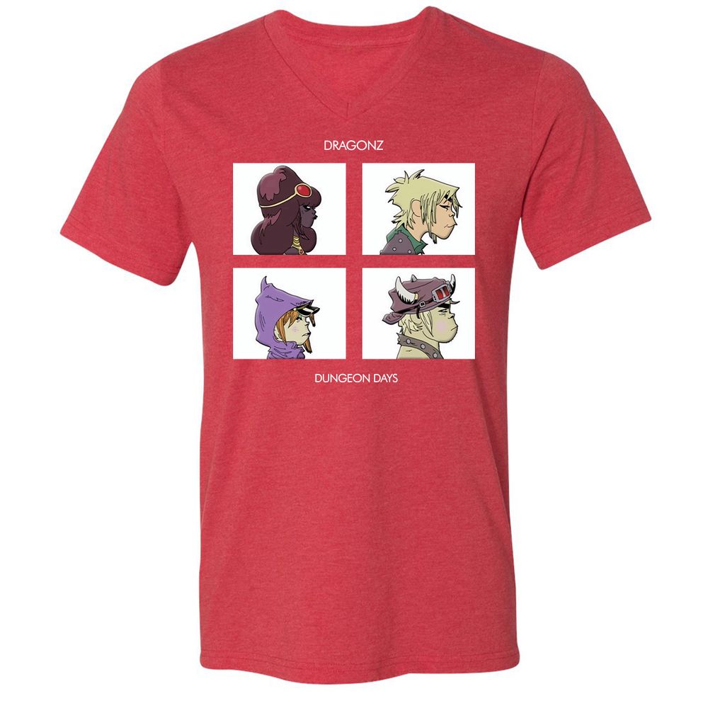 Unisex V-Neck T-Shirt - ELKSWYA3 - Heather Red - 16