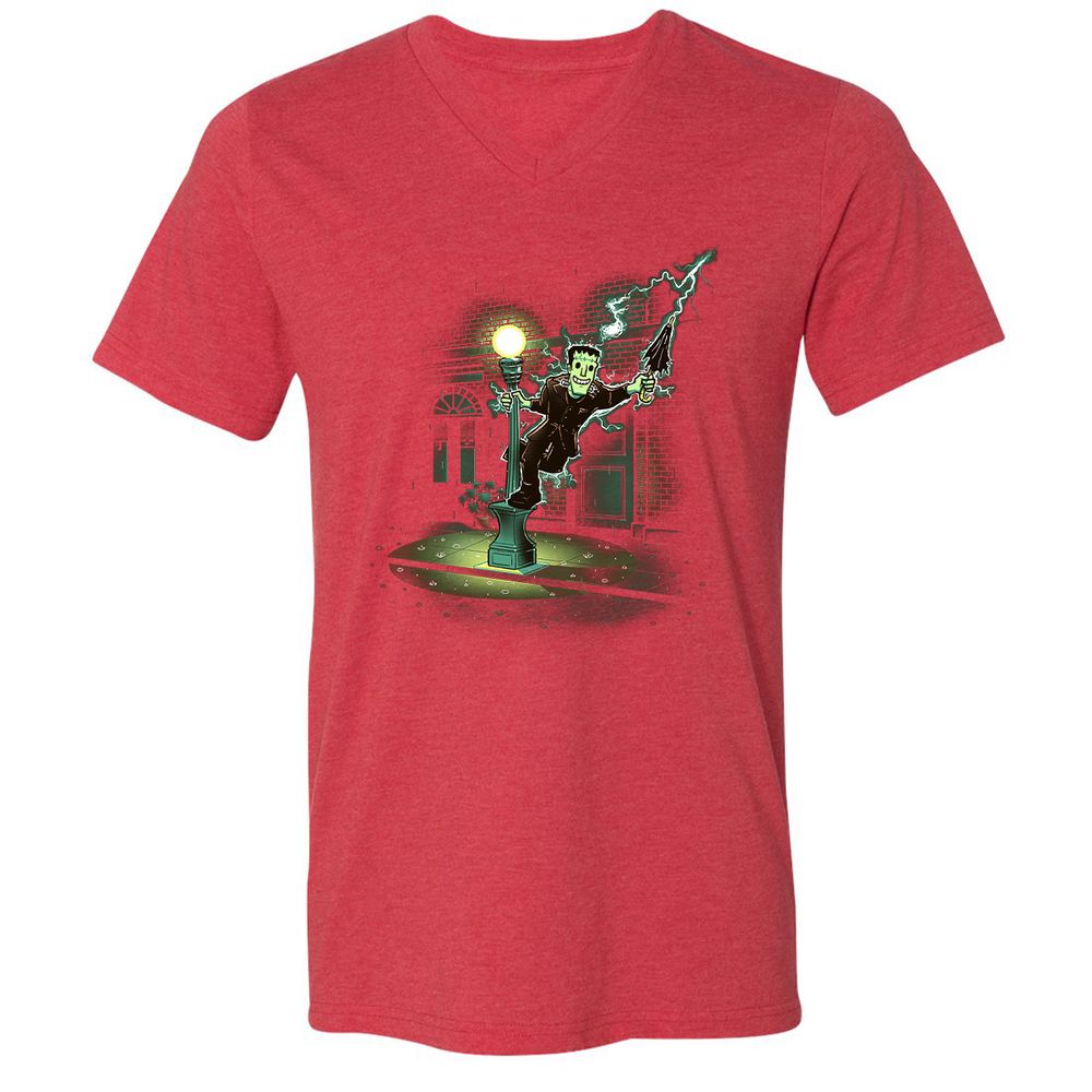 Unisex V-Neck T-Shirt - A8G7CLDX - Heather Red - 16