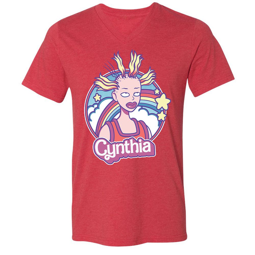 Unisex V-Neck T-Shirt - XKX7HKH4 - Heather Red - 16