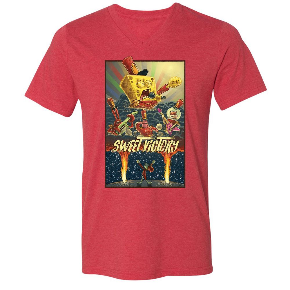 Unisex V-Neck T-Shirt - 7EN55EWS - Heather Red - 16