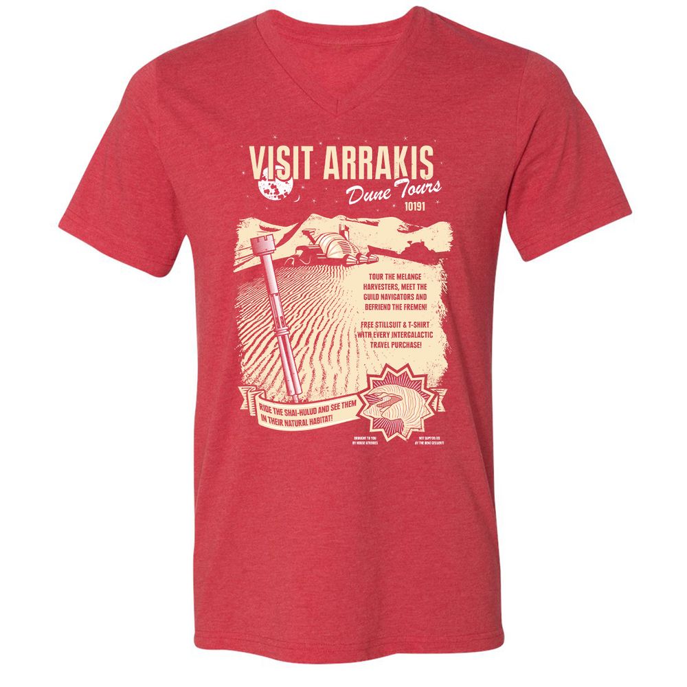Unisex V-Neck T-Shirt - XM5NAZT2 - Heather Red - 16