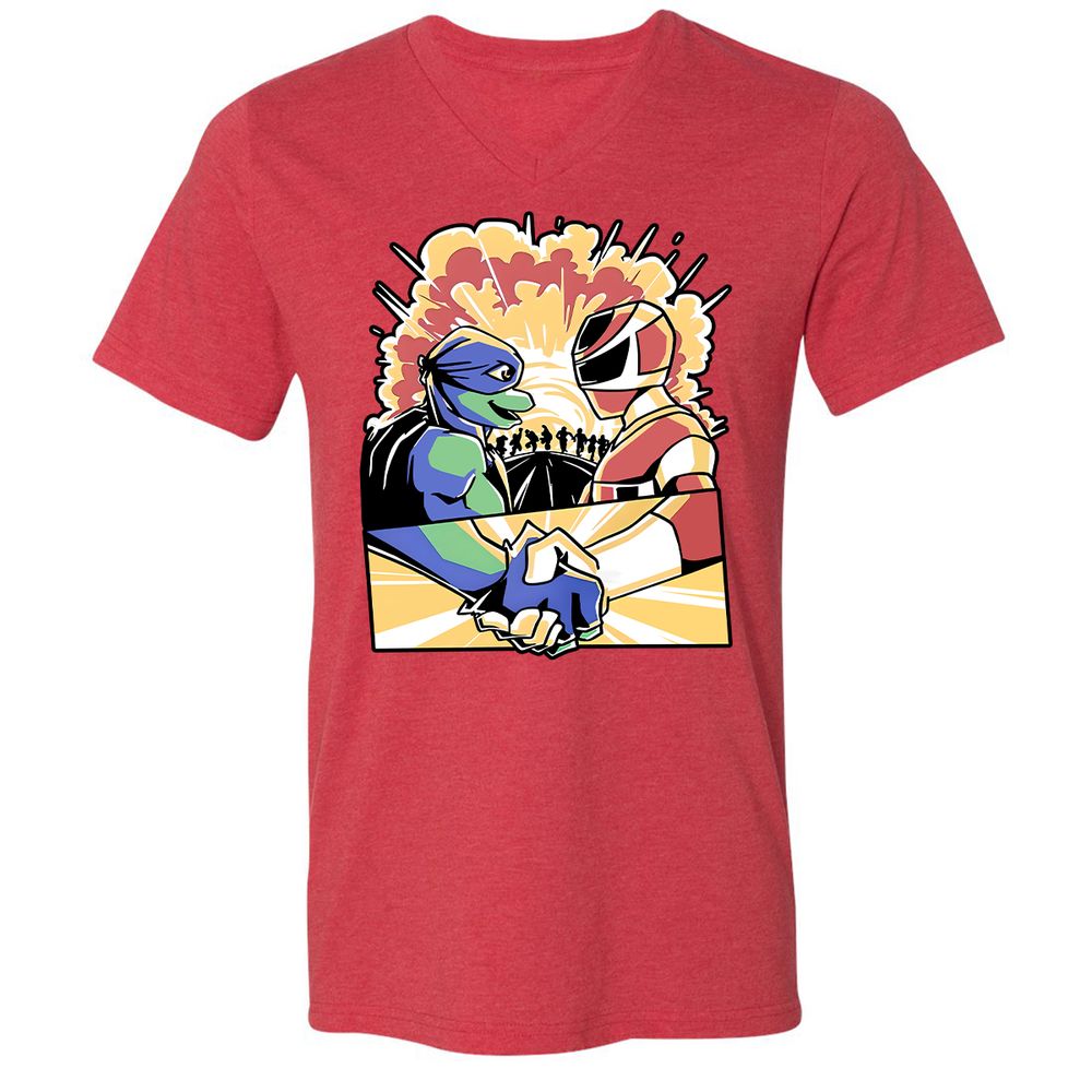 Unisex V-Neck T-Shirt - EW9X64FU - Heather Red - 16