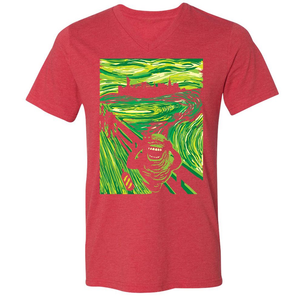Unisex V-Neck T-Shirt - 5A78X846 - Heather Red - 16