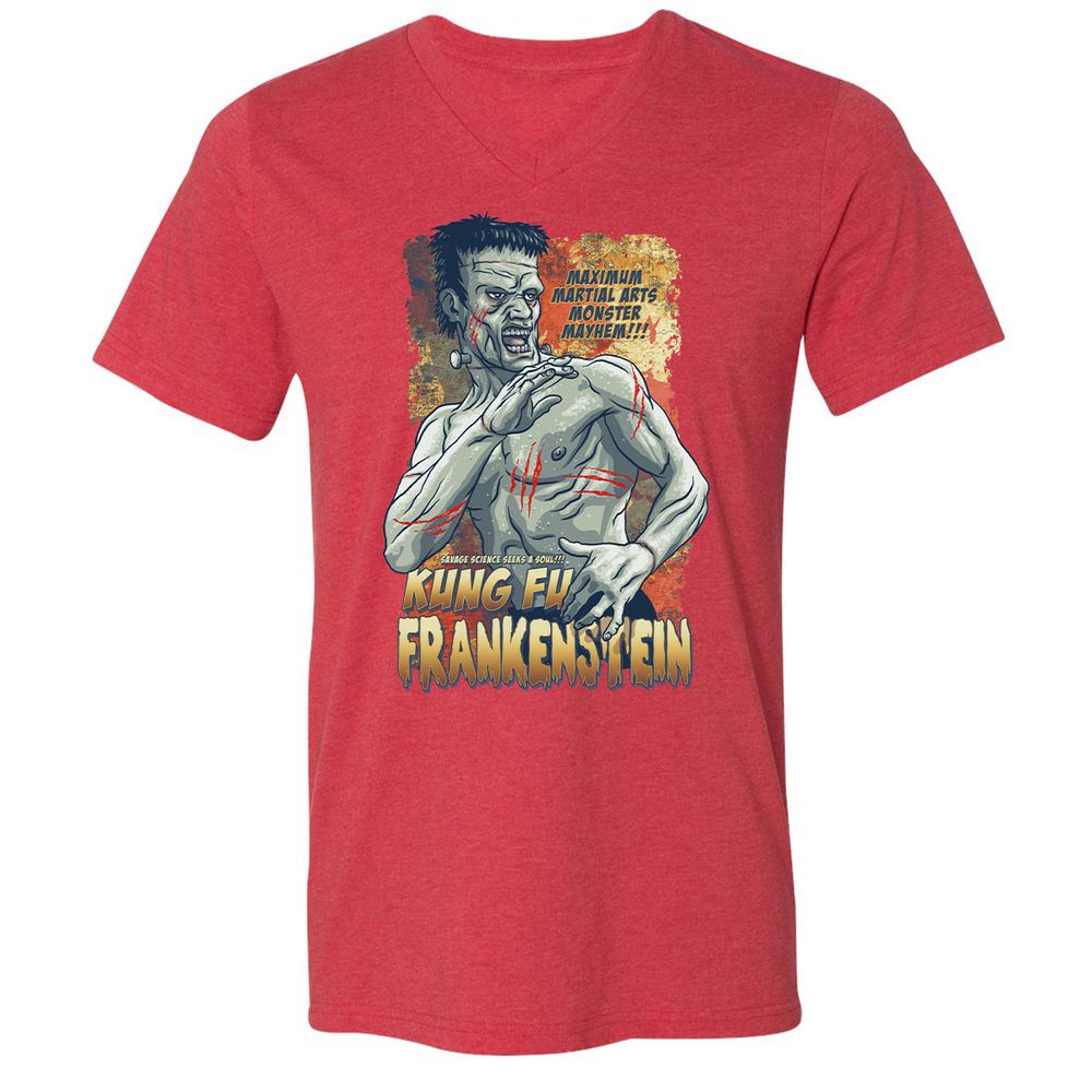 Unisex V-Neck T-Shirt - BL8ZUPR9 - Heather Red - 16