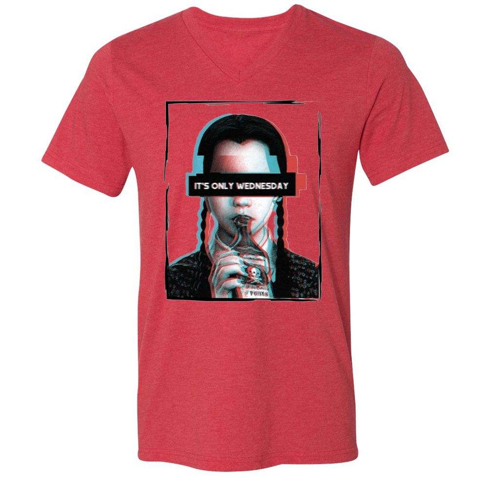 Unisex V-Neck T-Shirt - GTJQ179A - Heather Red - 16